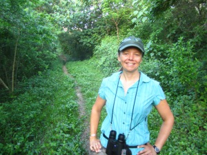 Kathi birding the trails at Rancho Primavera